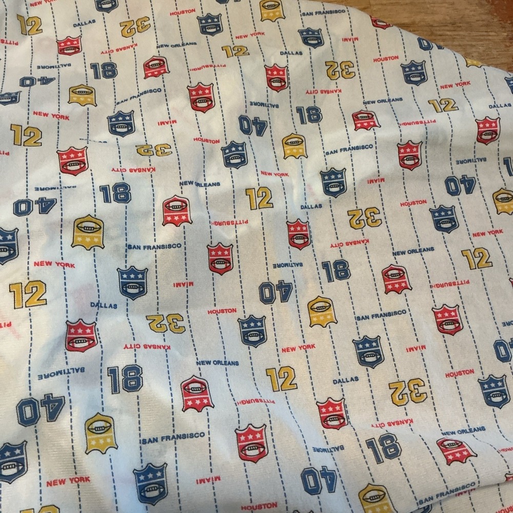 Vintage NFL Football Teams 70s Yardage Textile Sewing 3 Yards Flannel Cotton